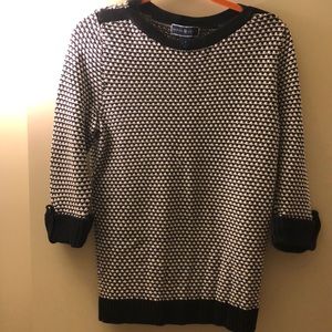 Black and White Stitched Sweater-Medium